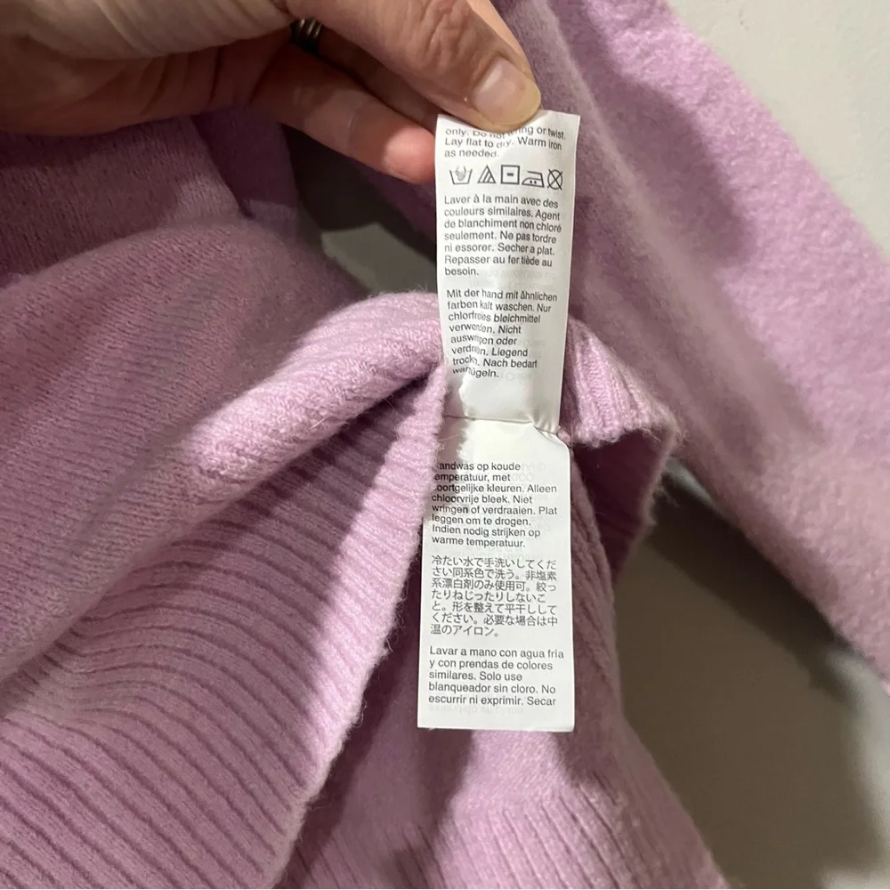 J. Crew Merino V-Neck‎ Tunic Long Sleeve Sweater Lilac XS Light Weight